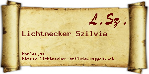 Lichtnecker Szilvia névjegykártya